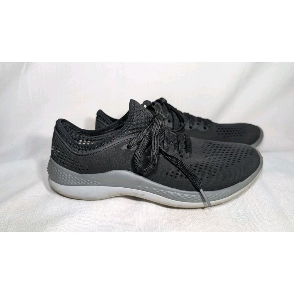 CROCS LiteRide 360 Pacer Sneakers Lace-up Shoes women’s‎ 8 Black Gray 206705